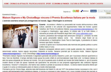 Maison Signore e My ChoiceBags vincono il Premio Eccellenza Italiana per la moda