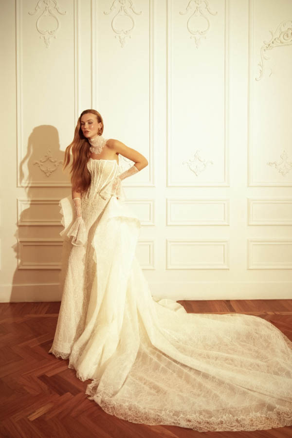 abito da sposa mireille in pizzo